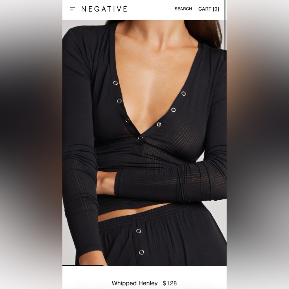Negative Underwear Black Whipped Henley